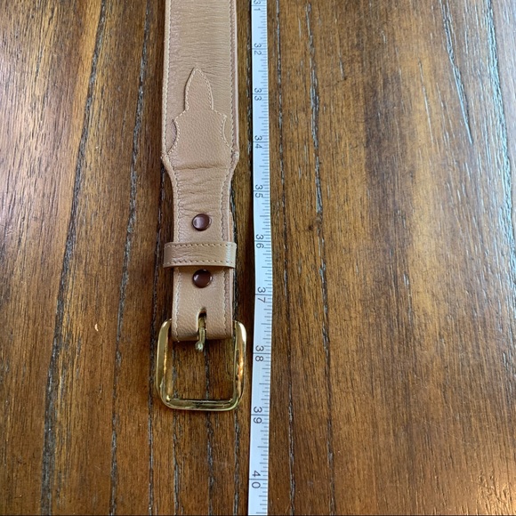 Tony Lama Made in USA Gold Label Belt Tan Embroidered stitch women's size 34 - Picture 7 of 8